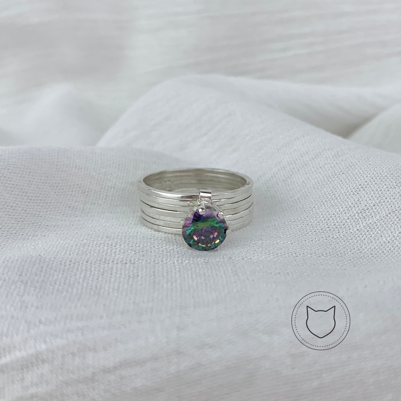 ANILLO DE PLATA 925 Y CRISTAL TORNASOL TALLA 7.5 AN0881M37