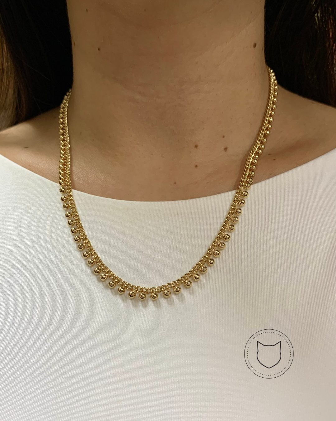 COLLAR DE BRONCE CON BAÑO DE ORO CO1365G30