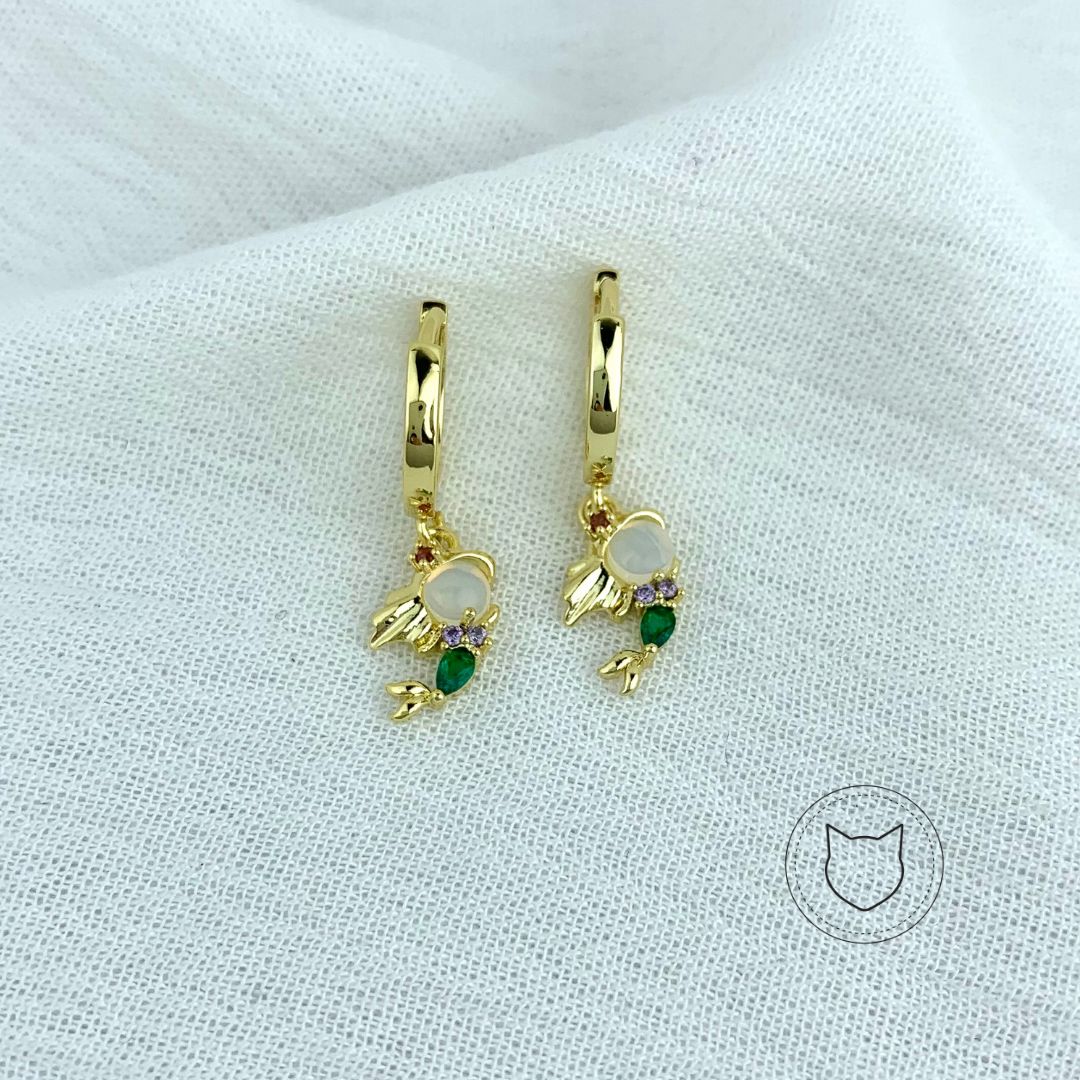 ARGOLLAS DE BAÑO DE ORO Y CRISTALES PRINCESA AG1377G30