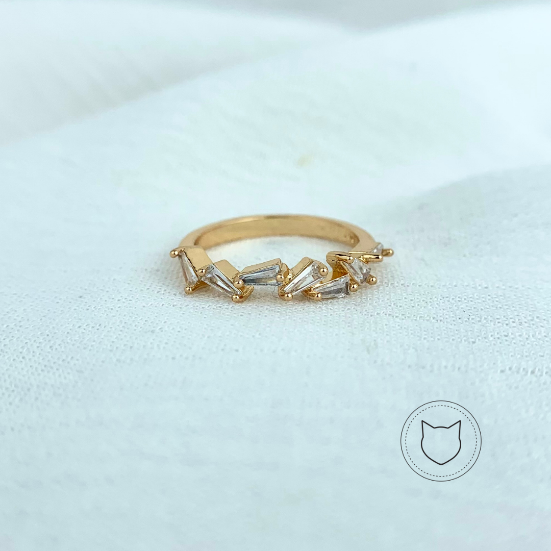 ANILLO DE BAÑO DE ORO Y CRISTALES TALLA 6 AN3135G32