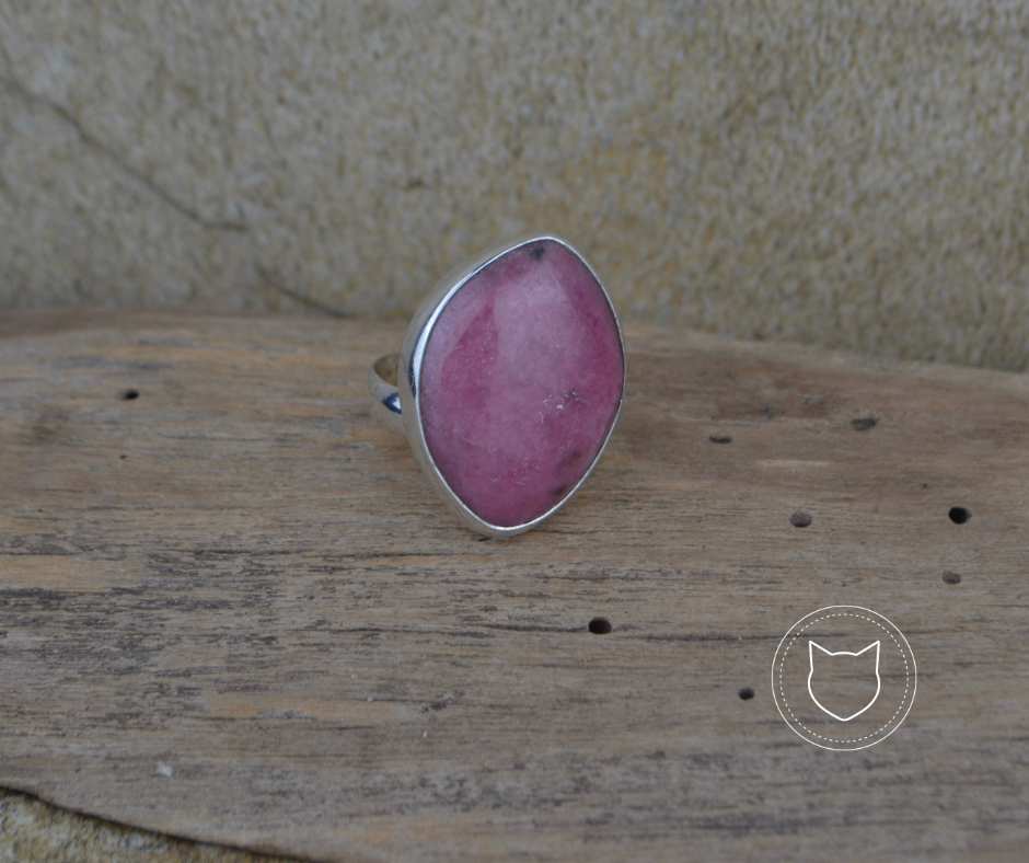 ​ANILLO DE PLATA 925 Y RODOCROSITA TALLA AJUSTABLE AN0972M39