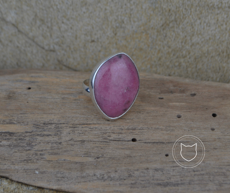 ​ANILLO DE PLATA 925 Y RODOCROSITA TALLA AJUSTABLE AN0972M39