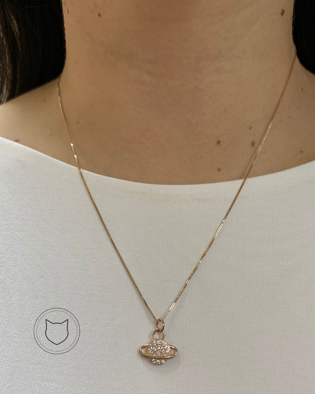 COLLAR DE PLATA 925 CON BAÑO DE ORO ROSA Y CRISTALES CO1472L30