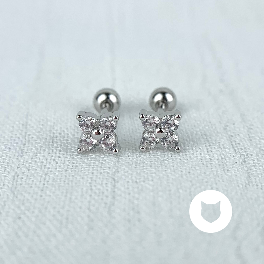 ARETES DE PLATA 925 RODINADA Y CRISTALES AB0414L26