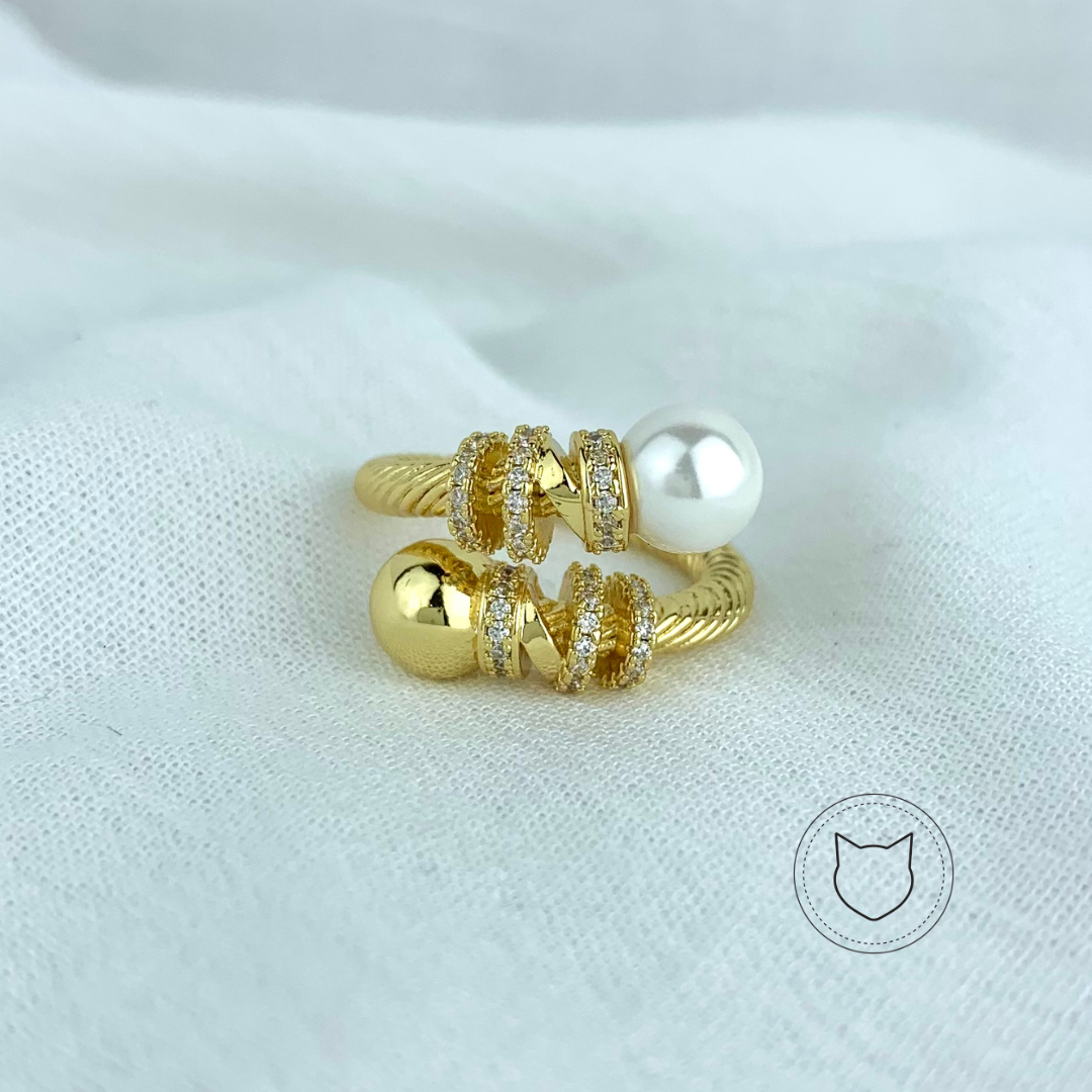 ANILLO DE BAÑO DE ORO Y CRISTALES AN3048G374