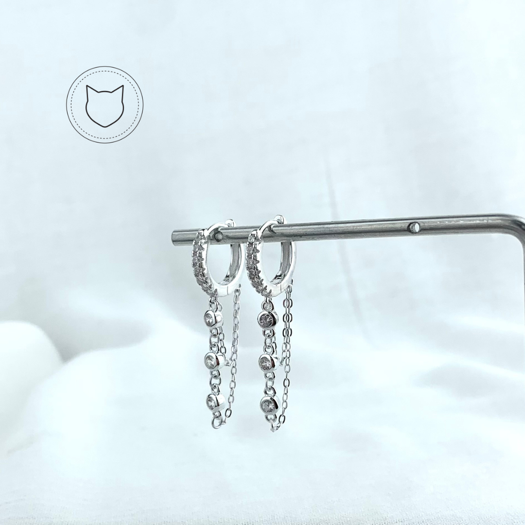 ARGOLLAS DE PLATA 925 Y CRISTALES AG1355L25