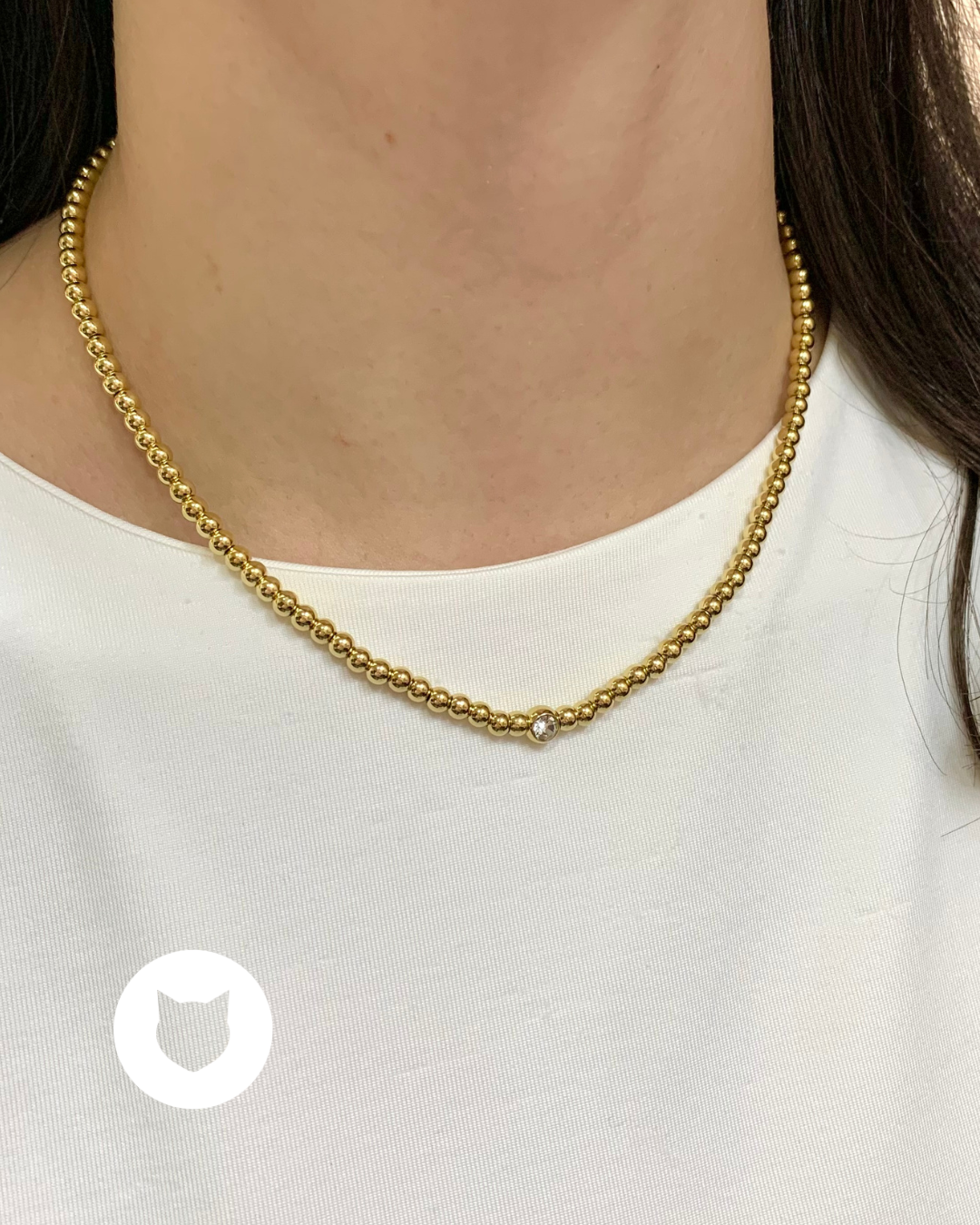 COLLAR DE ACERO INOXIDABLE Y CRISTAL CO1723G25
