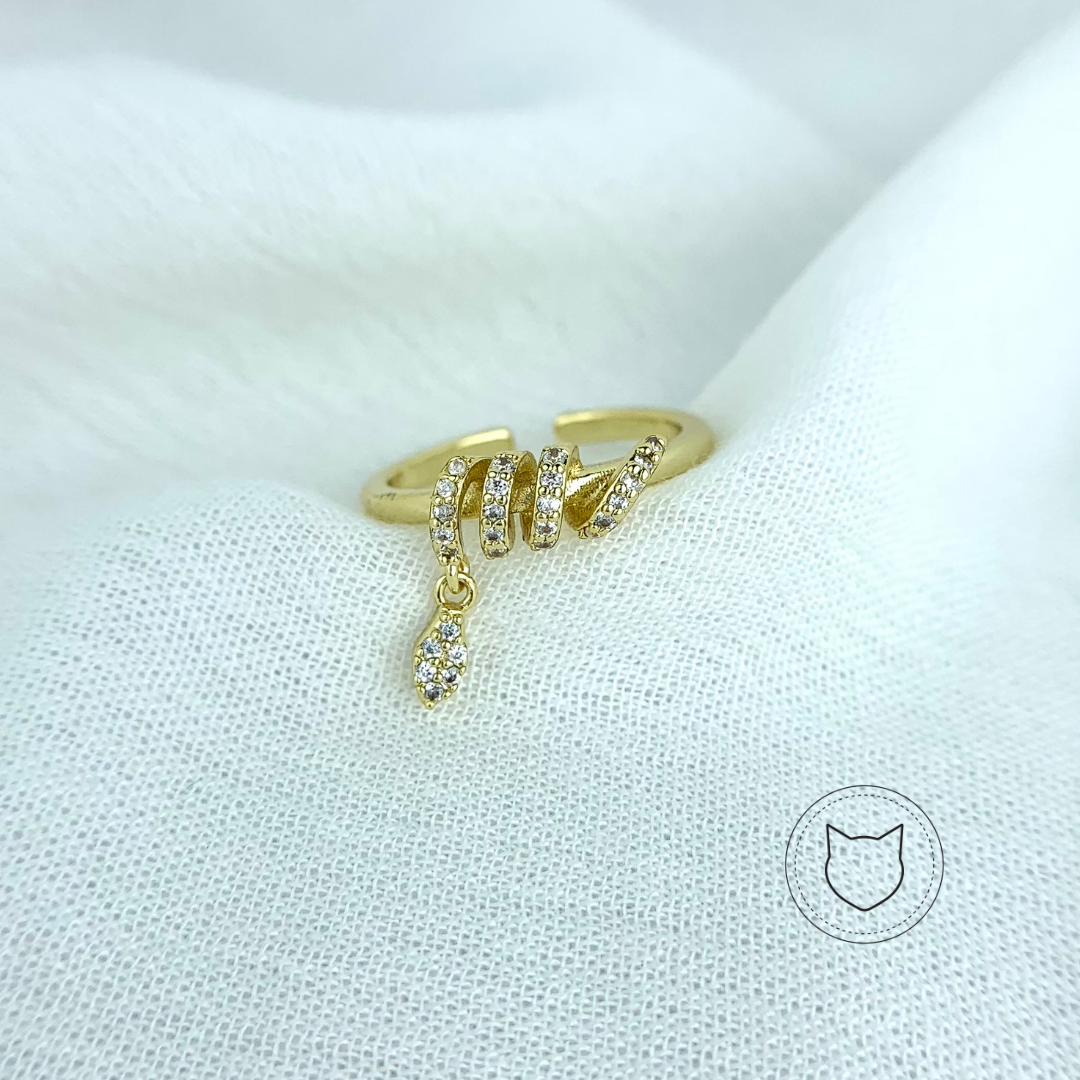 ANILLO DE BAÑO DE ORO Y CRISTALES TALLA AJUSTABLE AN3112G32