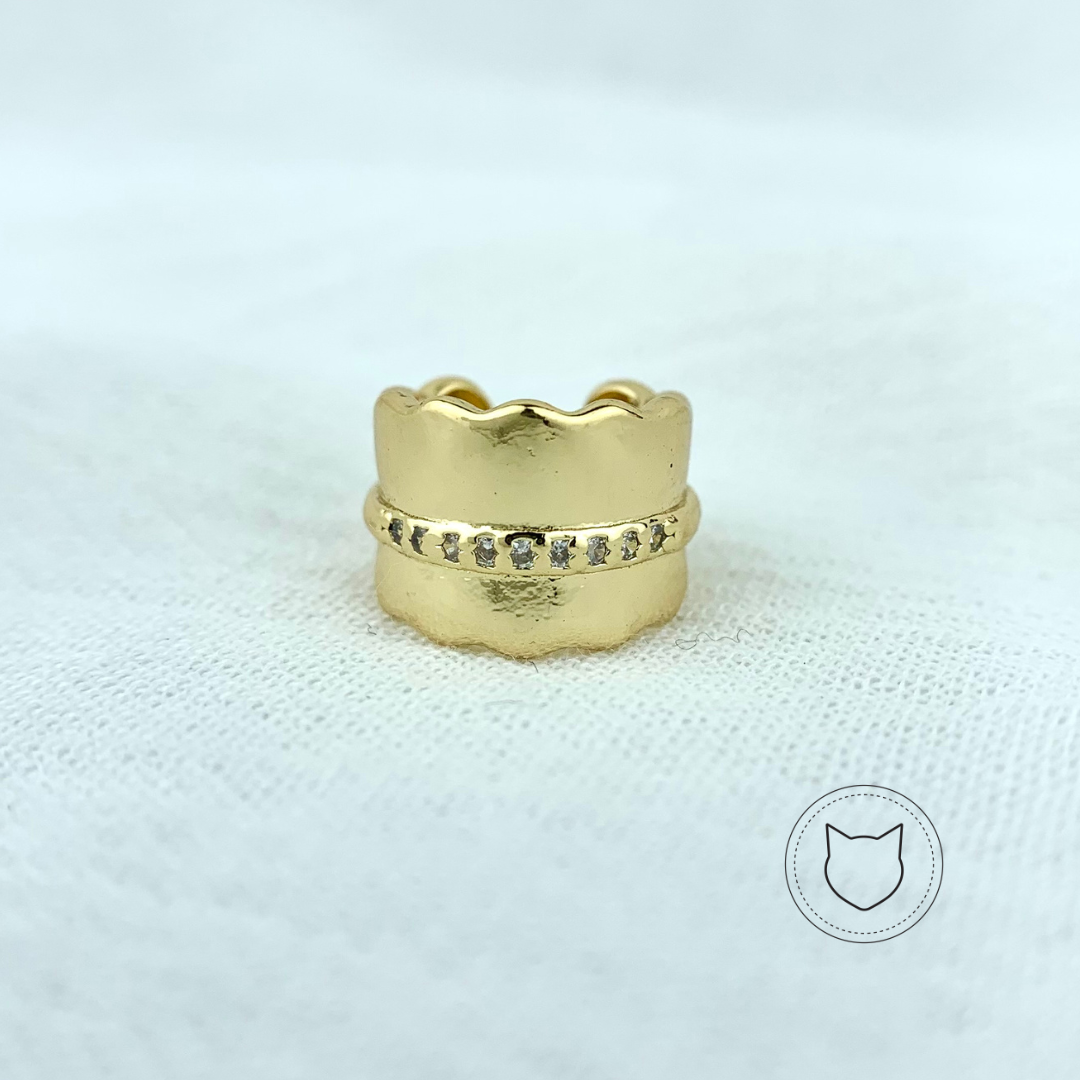 EARCUFF DE BAÑO DE ORO Y CRISTALES EA0423G30