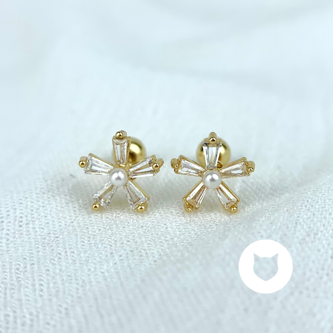 ARETES DE BAÑO DE ORO Y CRISTALES AB0399G32