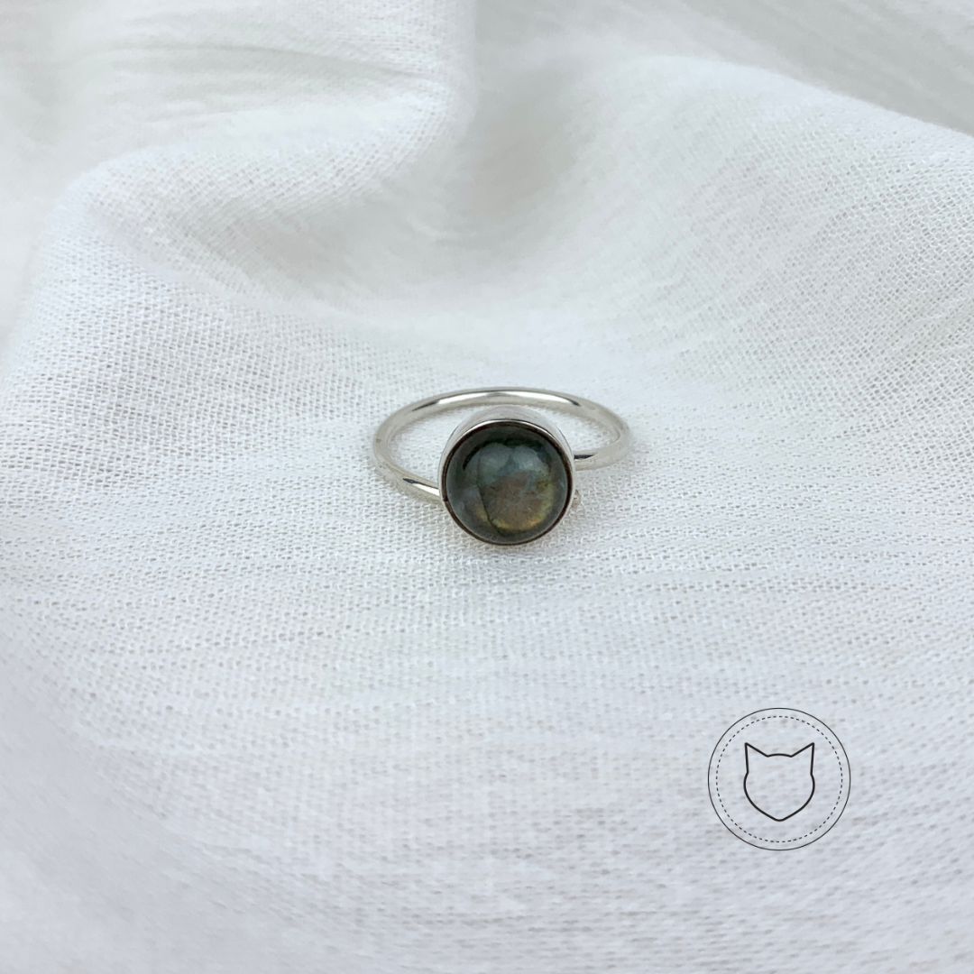 ANILLO DE PLATA 925 Y LABRADORITA TALLA AJUSTABLE AN1089M40
