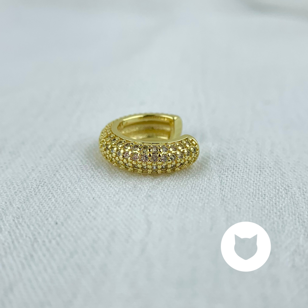 EARCUFF DE BAÑO DE ORO Y CRISTALES EA0635G32