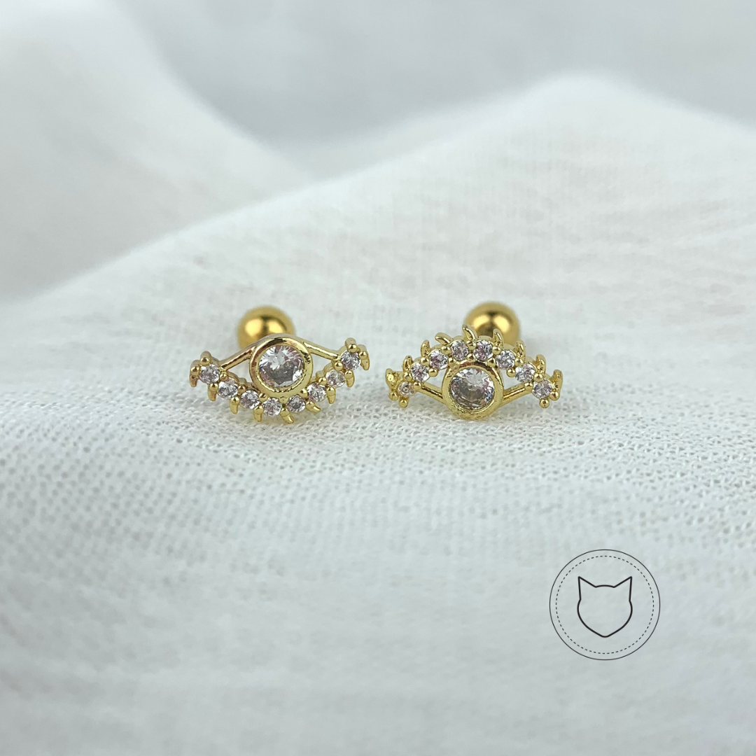 ARETES DE BAÑO DE ORO Y CRISTALES AB0226G30