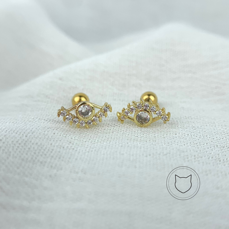 ARETES DE BAÑO DE ORO Y CRISTALES AB0226G30