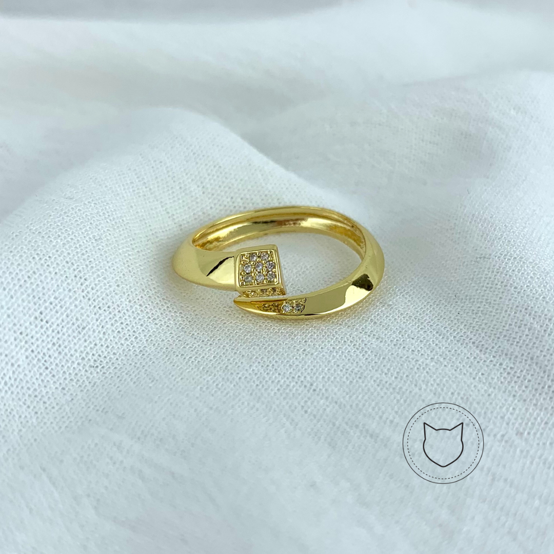 ANILLO DE BAÑO DE ORO Y CRISTALES TALLA AJUSTABLE AN3046G43