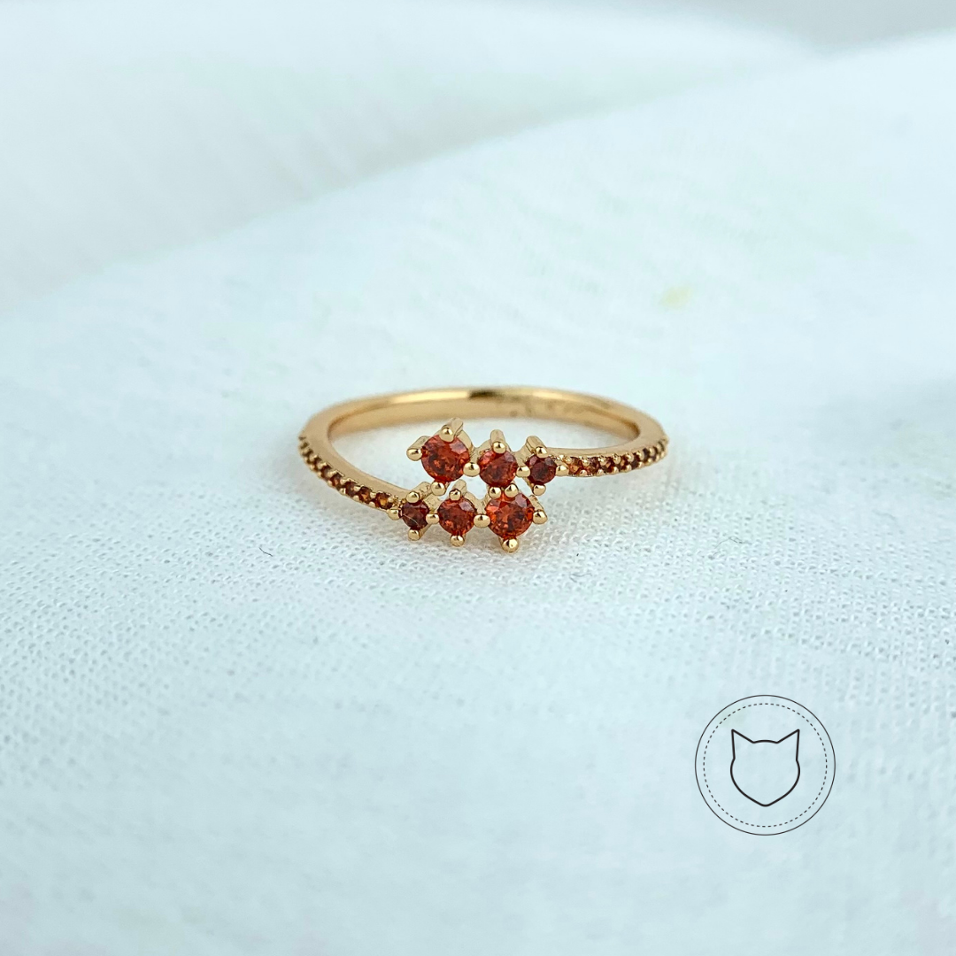 ANILLO DE BAÑO DE ORO Y CRISTALES TALLA AJUSTABLE AN3144G32
