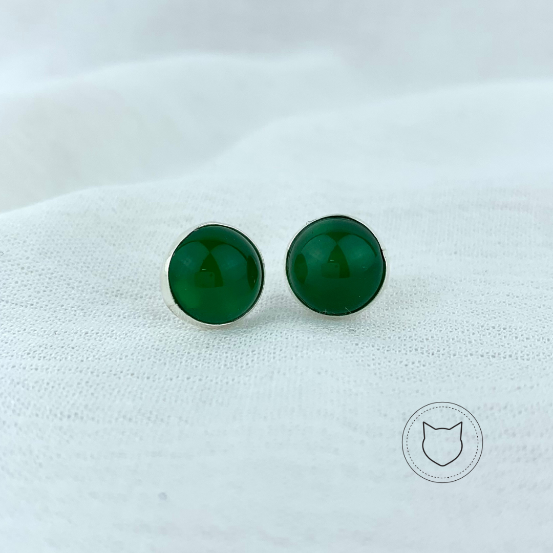 ​ARETES DE PLATA 925 Y ÁGATA VERDE AR2102M41