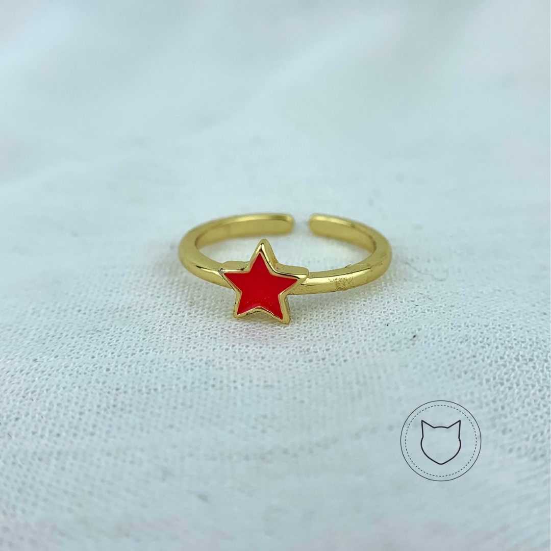 ANILLO DE BAÑO DE ORO Y CRISTALES ESTRELLA AN2774G32