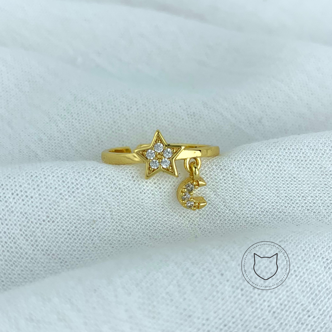 ANILLO DE BAÑO DE ORO Y CRISTALES TALLA AJUSTABLE AN3017G30