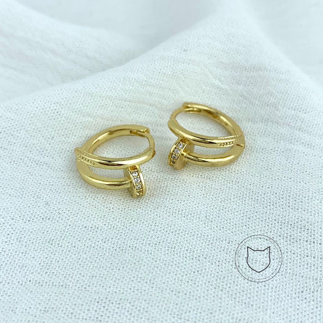 ARGOLLAS DE BAÑO DE ORO Y CRISTALES AG1382G31