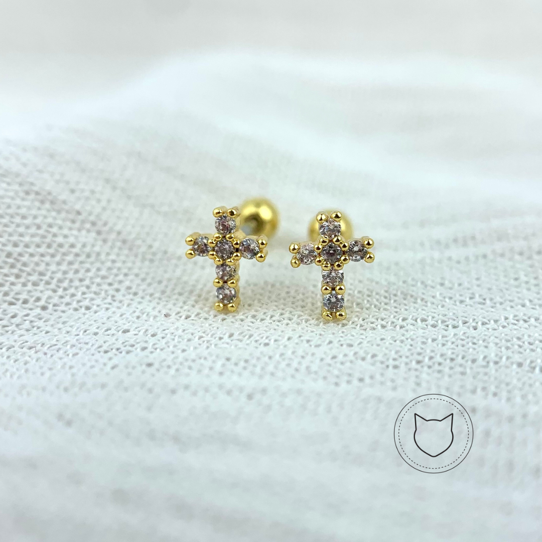 ARETES DE BAÑO DE ORO Y CRISTALES AB0320G32