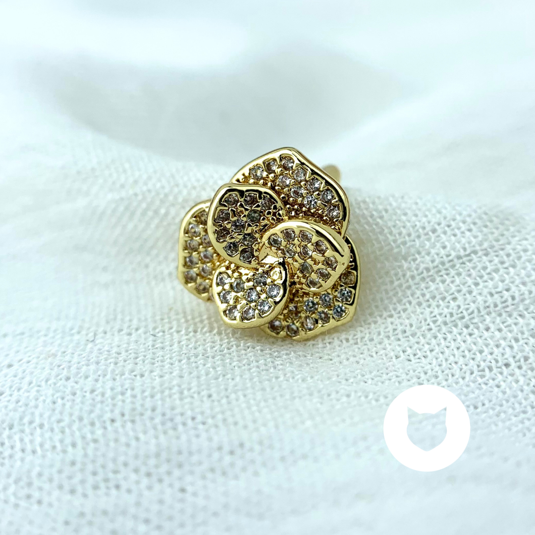 EARCUFF DE BAÑO DE ORO Y CRISTALES EA0579G30