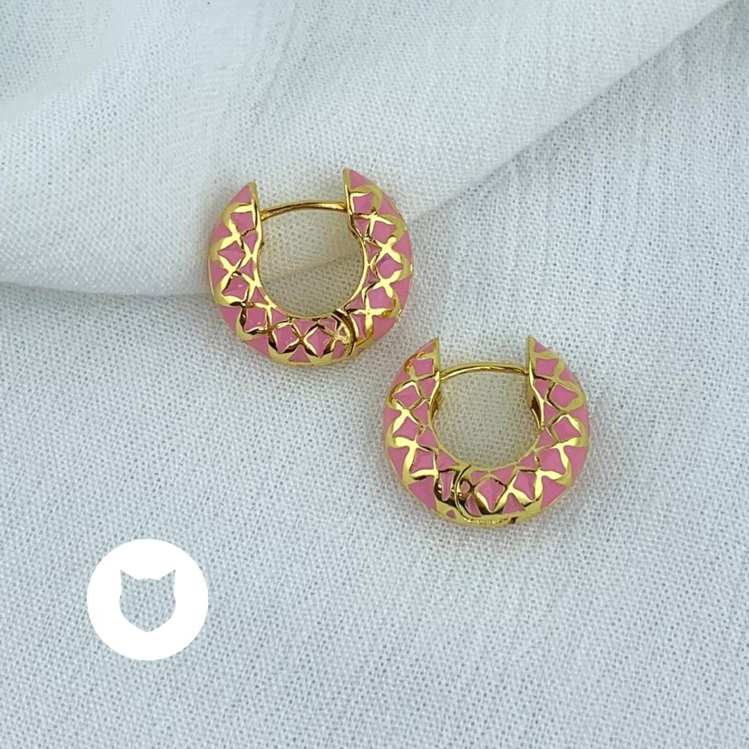 ARGOLLAS DE BRONCE CON BAÑO DE ORO AG1485G34