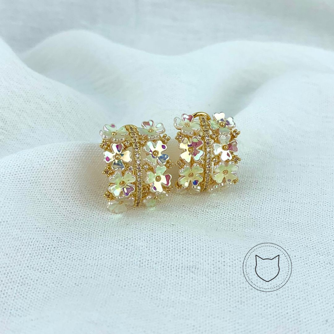 ARETES DE BAÑO DE ORO Y CRISTALES AR2372G31