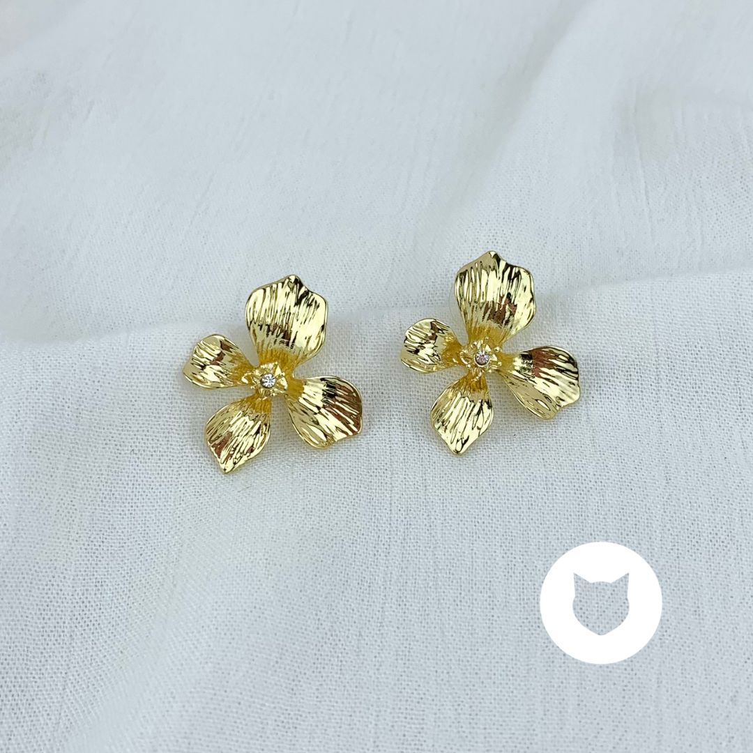ARETES DE BAÑO DE ORO Y CRISTALES AR2559G65