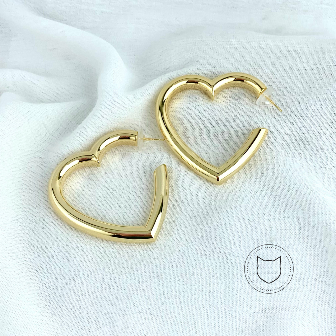 ARGOLLAS DE BAÑO DE ORO 18 K CORAZÓN AG1259G30