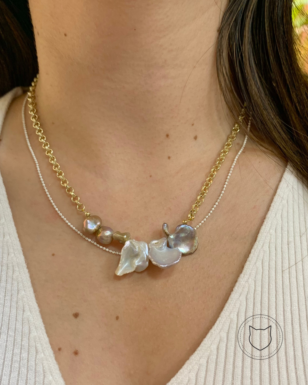 COLLAR DE BAÑO DE ORO Y PERLAS CULTIVADAS CO1235G22