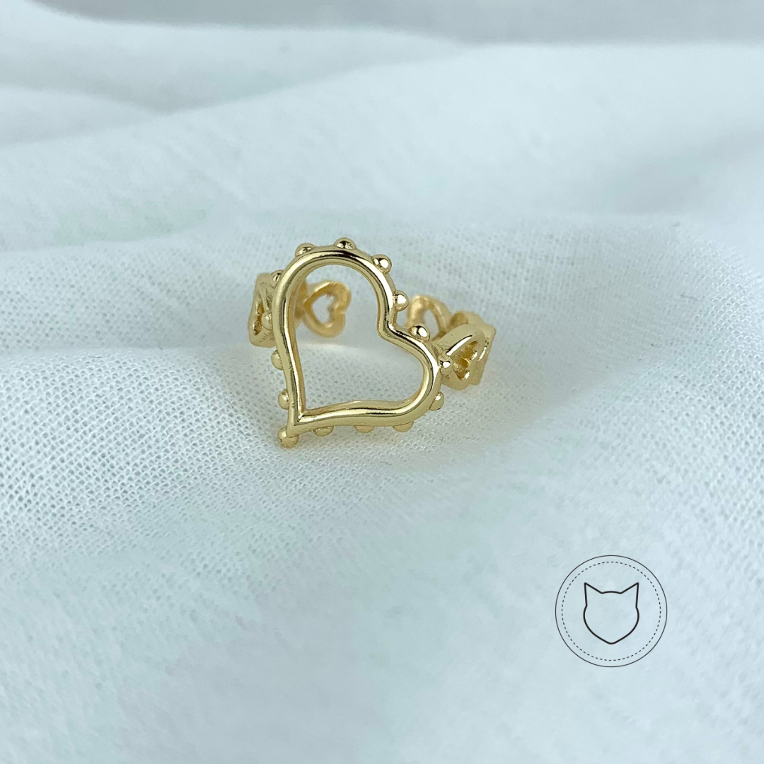 ANILLO DE BA�O DE ORO CORAZ�N AN3020G30