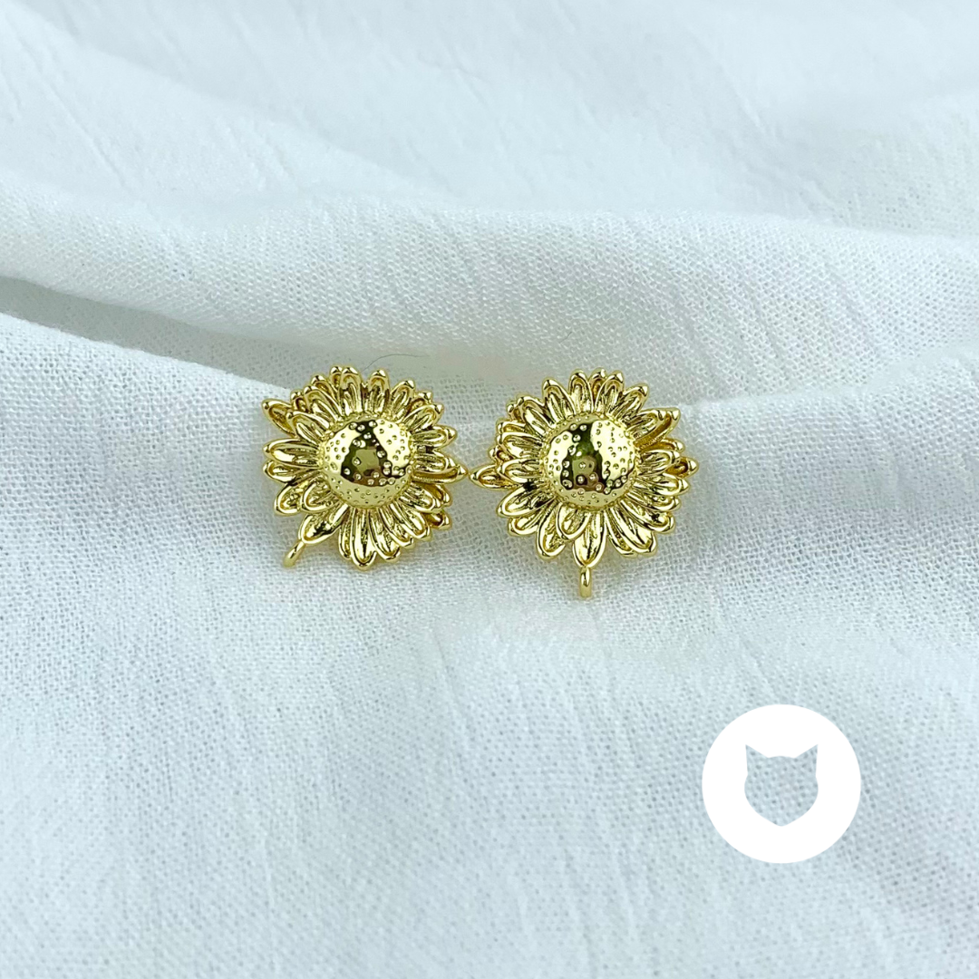 ​ARETES DE BRONCE CON BAÑO DE ORO AR2568G46
