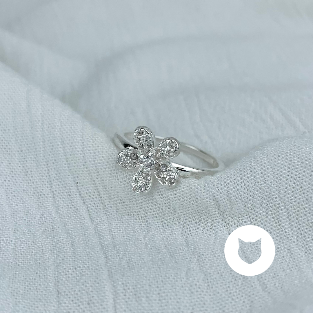 ANILLO DE PLATA 925 Y CRISTALES TALLA 7 AN3378L22