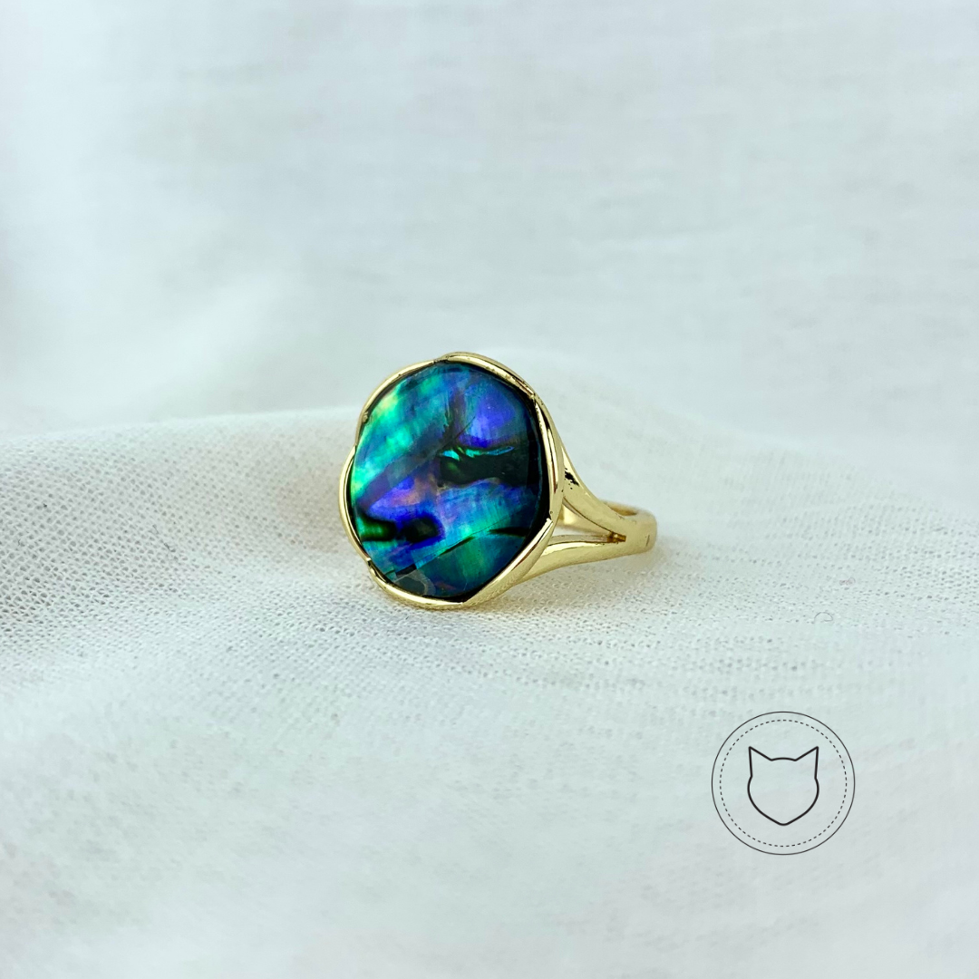 ANILLO DE BAÑO DE ORO Y ABULÓN  AN2496G38