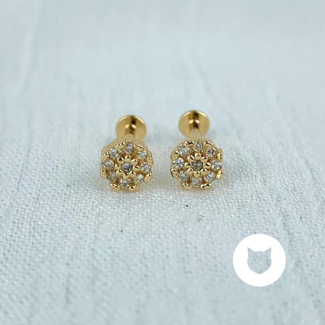 ARETES DE BAÑO DE ORO Y CRISTALES AB0434G27
