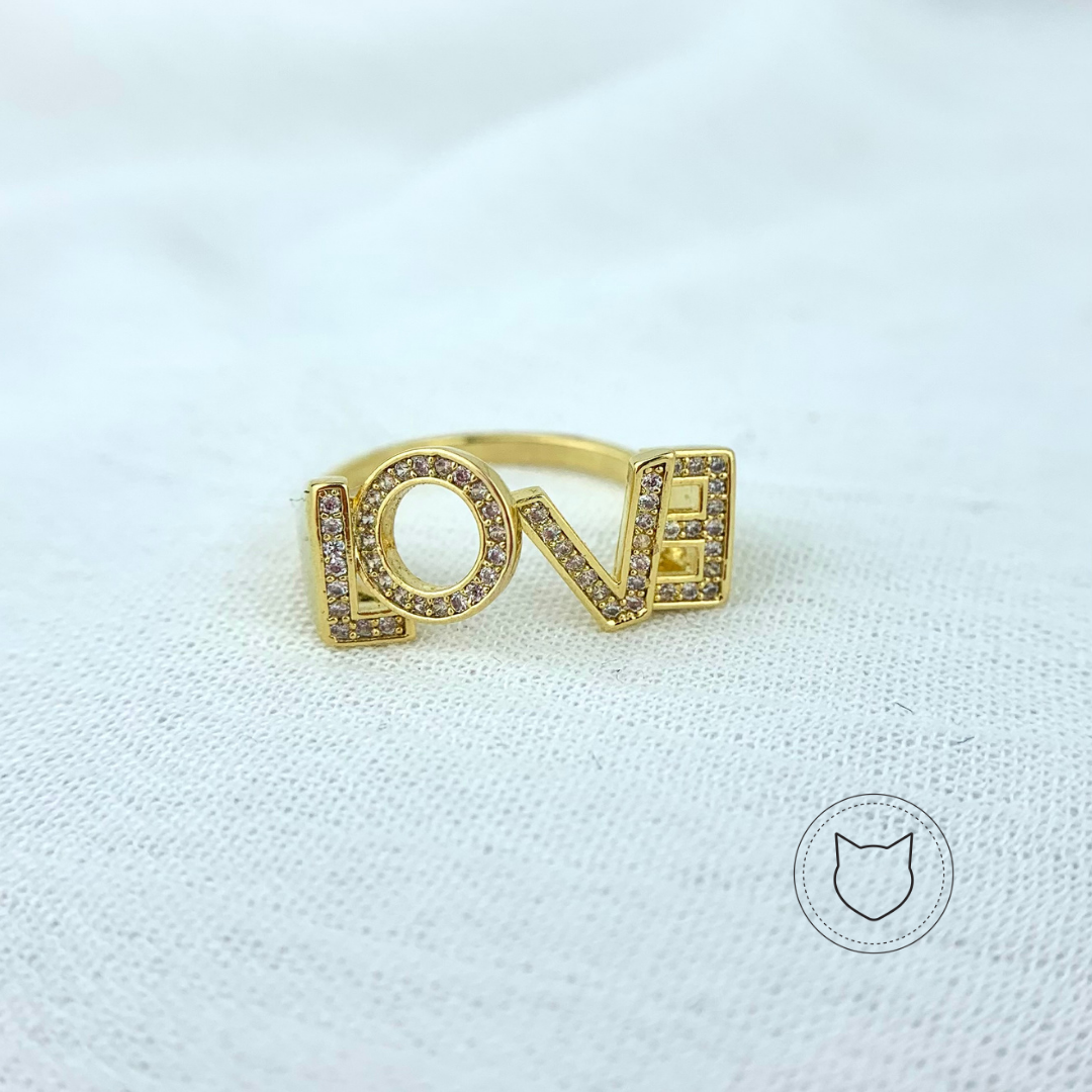 ANILLO DE BAÑO DE ORO Y CRISTALES LOVE AN2700G30
