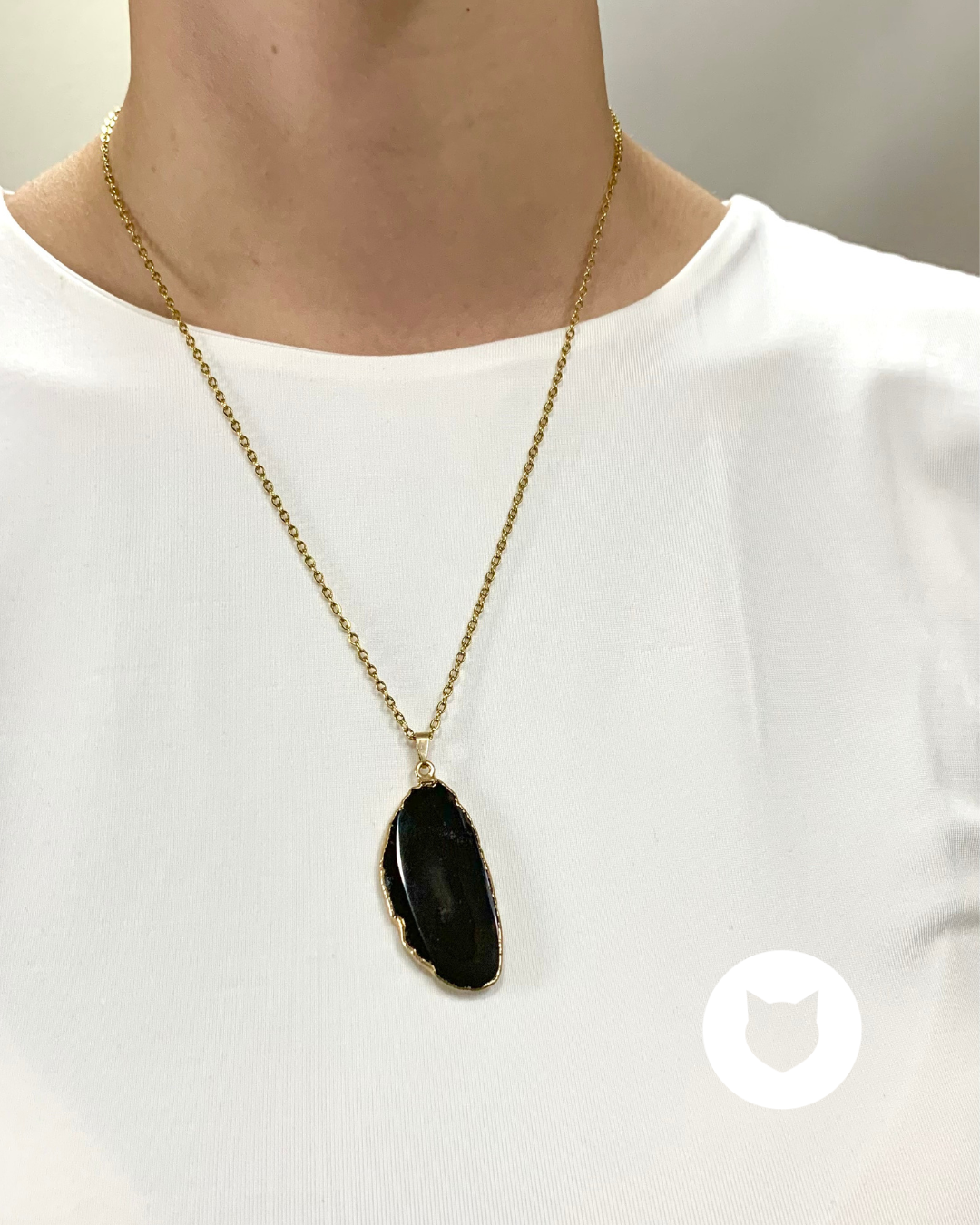 ​COLLAR DE ACERO INOXIDABLE CON ÁGATA CO1673G30