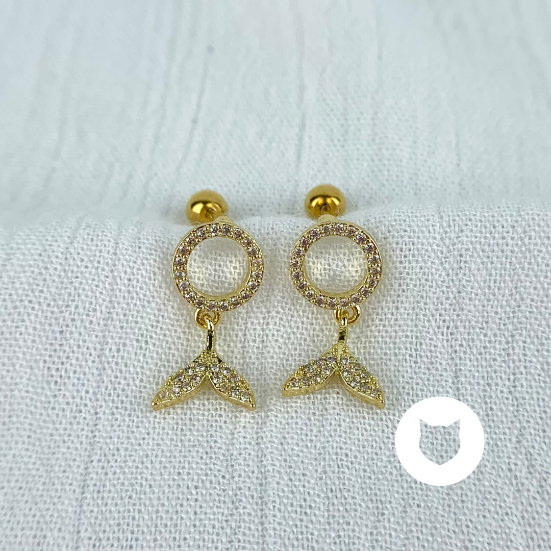 ARETES DE BAÑO DE ORO Y CRISTALES AB0422G30