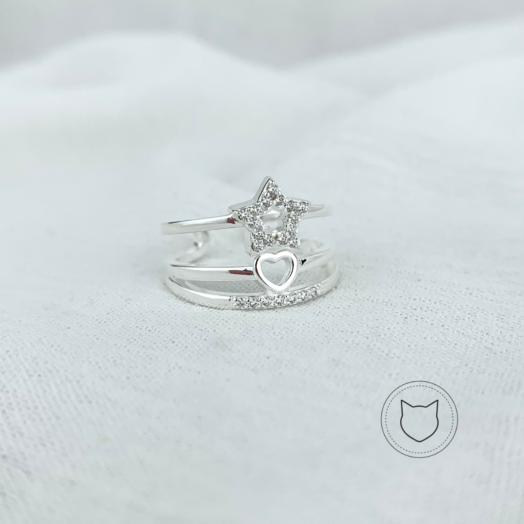 ANILLO DE PLATA 925 Y CRISTALES TALLA 7 AN3164L25