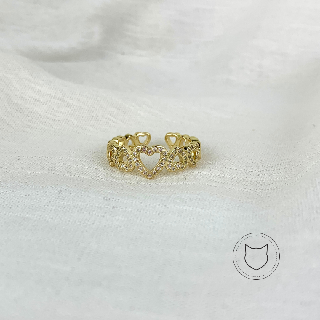 ANILLO DE BAÑO DE ORO Y CRISTALES TALLA 8 AN2135G50
