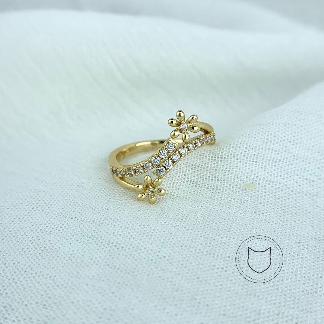 ANILLO DE BAÑO DE ORO Y CRISTALES TALLA 6 AN3130G32