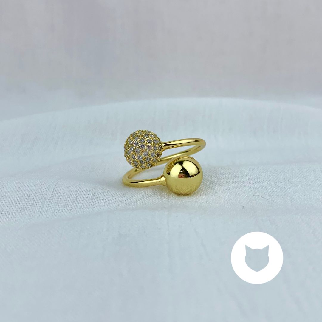 ANILLO DE BAÑO DE ORO Y CRISTALES TALLA 7.5 AN3387G31