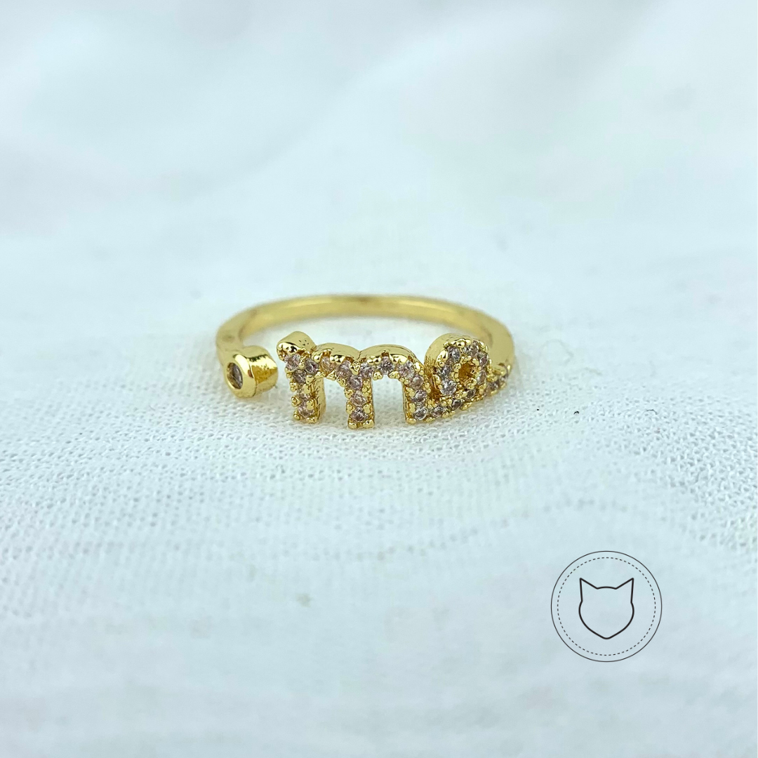 ANILLO DE BAÑO DE ORO Y CRISTALES TALLA 7 AN2739G37