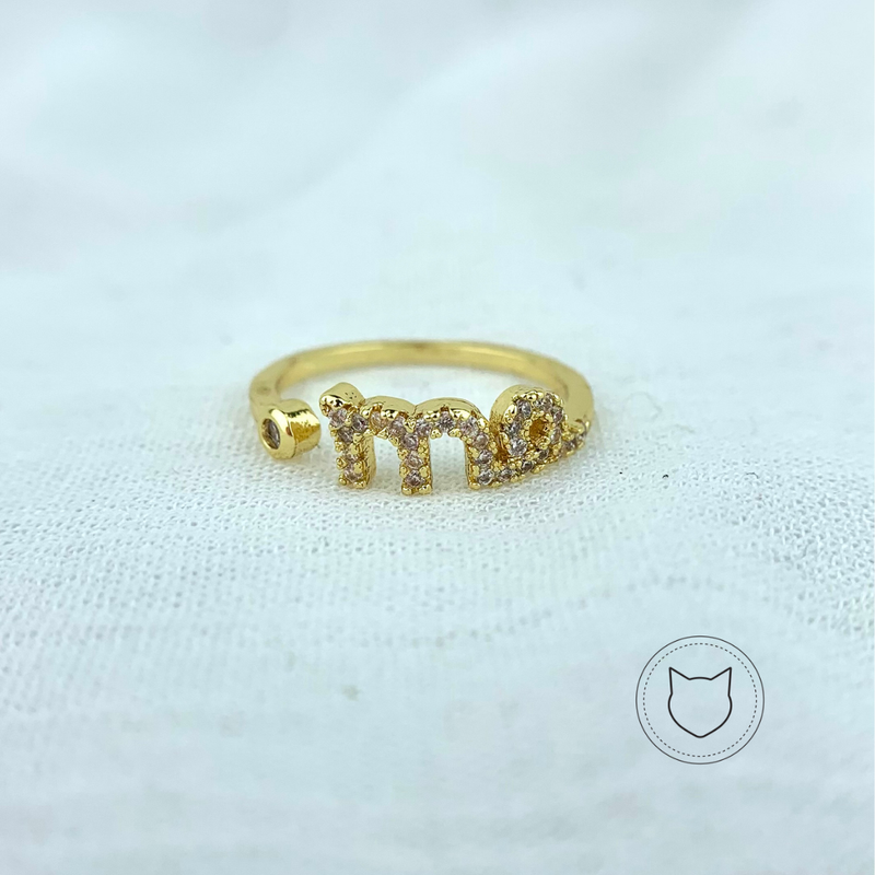ANILLO DE BAÑO DE ORO Y CRISTALES TALLA 7 AN2739G37