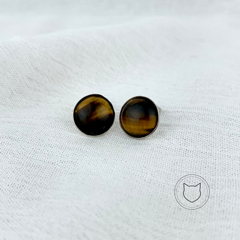 ARETES DE PLATA 925 Y OJO DE TIGRE AR0896M34
