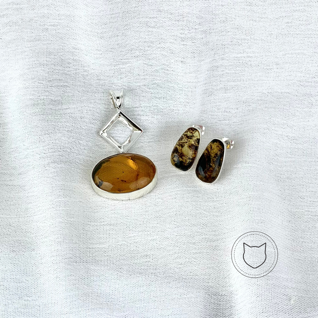 SET DE PLATA 925 Y ÁMBAR SE0917M35