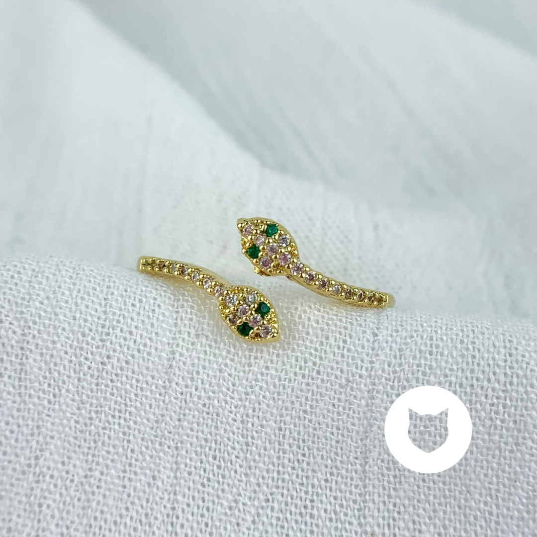 ANILLO DE BAÑO DE ORO Y CRISTALES SERPIENTE AN3450G32