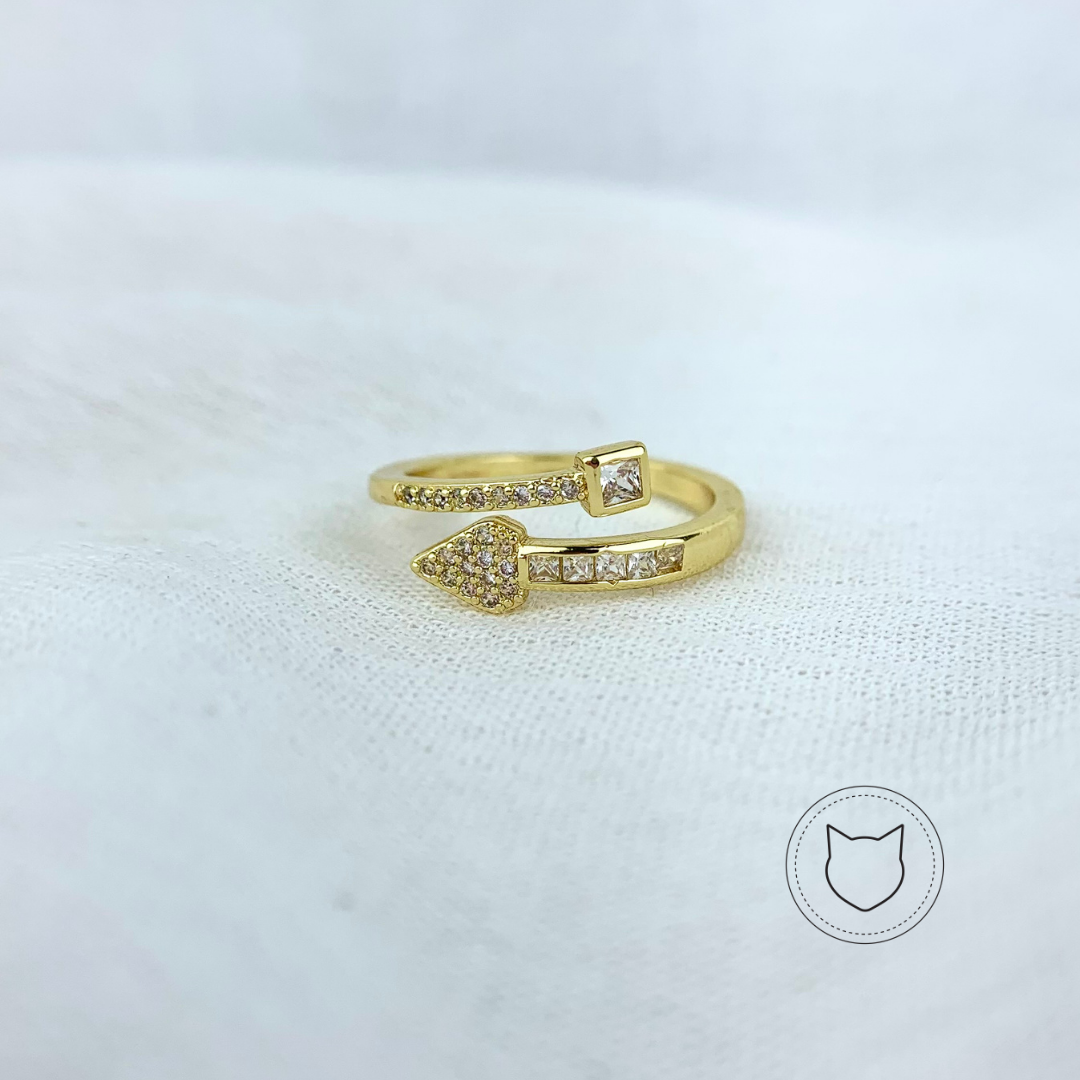 ANILLO DE BAÑO DE ORO Y CRISTALES TALLA 7 AN2256G37