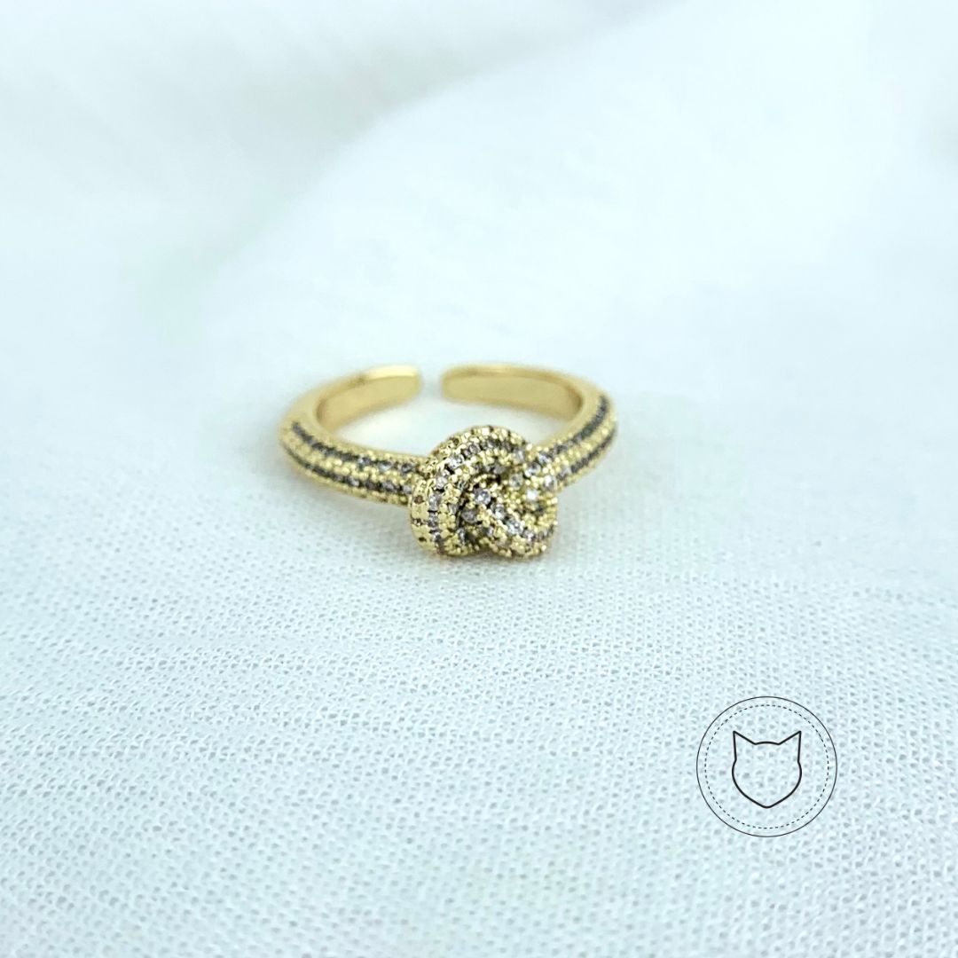 ANILLO DE BAÑO DE ORO Y CRISTALES TALLA AJUSTABLE AN3087G31